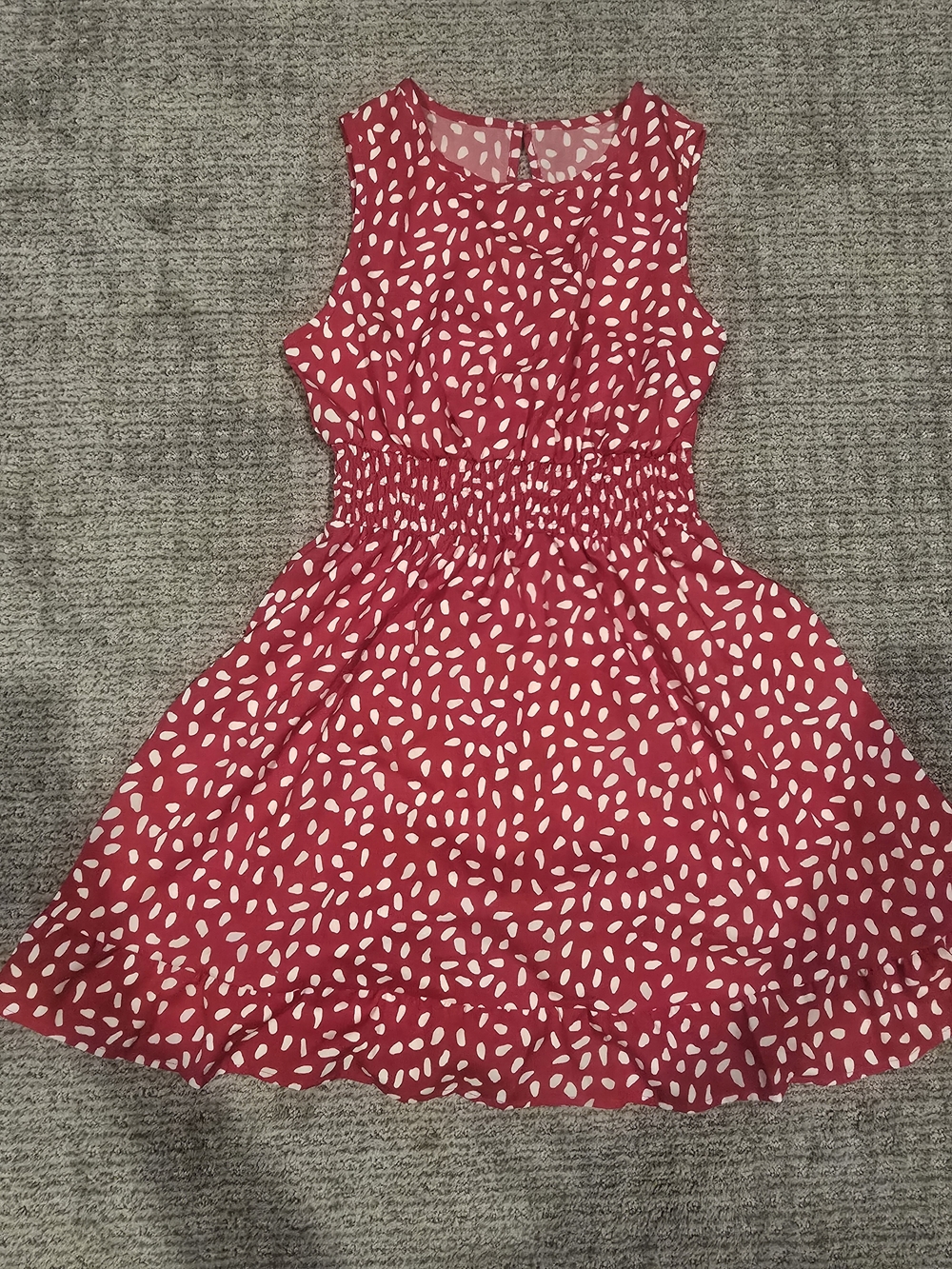 Womens Red Polka Dot Sleeveless Dress